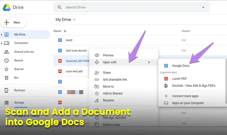 How to Scan and Add a Document into Google Docs